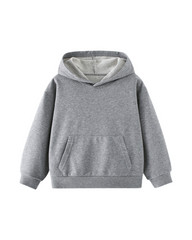 Long Sleeve Pullover Hoodie for Kids Featuring Front Pocket and Hood
