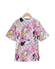 Graphic Print Casual Dress Short Sleeve Girls Outfit