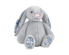 Soft Plush Bunny Rabbit Teddy with Floral Print Ears and Paws Stuffed Animal Toy