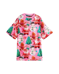 Graphic Print Casual Dress Short Sleeve Girls Outfit