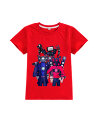 Action Figure Print T-Shirt - 100% Cotton Breathable Short Sleeve Top