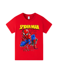 Spiderman Graphic T-Shirt Kids Short Sleeve Round Neck Cartoon Tee