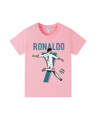 Ronaldo CR7 Graphic Print Kids Short Sleeve Crew Neck T-Shirt