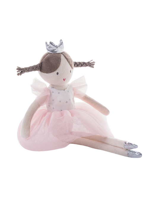 Ballerina Doll Soft Toy with Satin Dress and Ribbon Accents