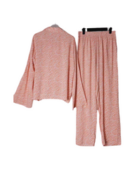 Soft Zebra Print Button-Up Women Pyjama Set