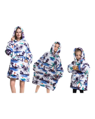 Fluffy Patterned Oodie with Pockets