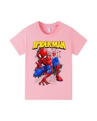 Spiderman Graphic T-Shirt Kids Short Sleeve Round Neck Cartoon Tee