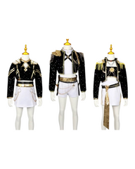 K-Pop Idol Stage Outfit – Black & Gold Performance  Costume