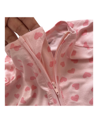 Long Sleeve Cotton Baby Romper With Front Zipper