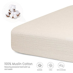 Two-Pack Set of Patterned and Plain Cotton Cot Sheets
