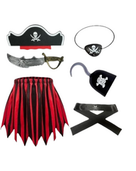 Majestic Kids Pirate Voyage Costume Bundle – 6-Piece Luxury Halloween Outfit with Sword, Eye Patch, & Hook
