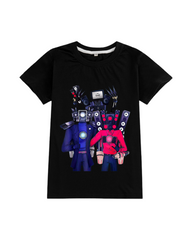 Action Figure Print T-Shirt - 100% Cotton Breathable Short Sleeve Top