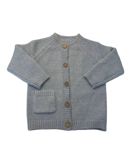Button-Up Woollen Cardigan with Pockets