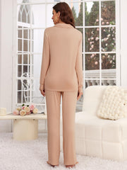 Modal Cotton Super Stretchy Women Loungewear Set Soft Long Sleeve Pyjamas