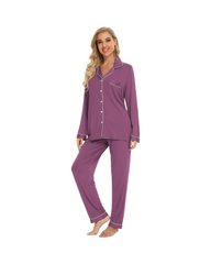 Women's Long-Sleeved Flowing Shirt and Pants Pyjama Set