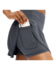 Activewear Skirt with Built-In Shorts and Pockets