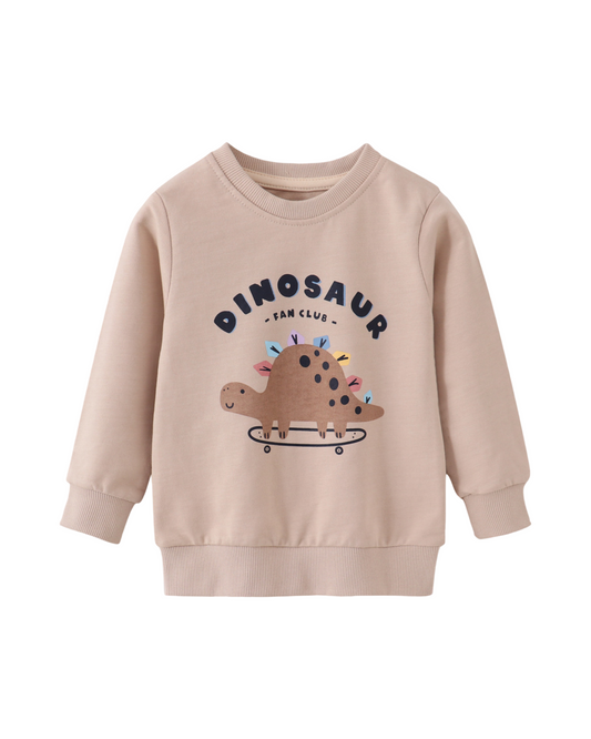 Cute Dinosaur Print Sweatshirt Boys Toddler Long Sleeve Warm Casual Top