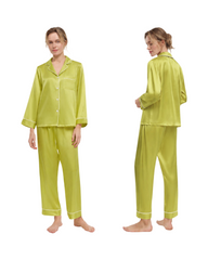 Luxury 100% Silk Long-Sleeve Sleepwear Set for Women