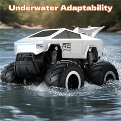 Remote Control Cybertruck Amphibious Toy car, 1:16 Scale Waterproofing Car Monster Truck Toys, 4WD All Terrain Off-Road Pickup with Rechargeable Battery, RC Cars