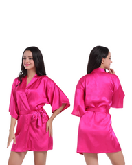 Satin Kimono Robe Silk Nightwear Bathrobe for Women