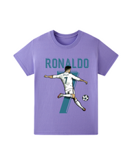 Ronaldo CR7 Graphic Print Kids Short Sleeve Crew Neck T-Shirt