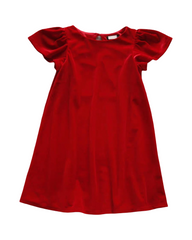 Red Cap-Sleeve Girls Special Occasion A-Line Dress