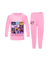 Kpop Inspired Demon Hunter Nightwear for Girls Graphic Long Sleeve Pajamas