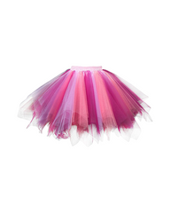 Multi-Color Layered Tulle Party Skirt for Girls