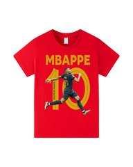Soccer Superstar Mbappé Graphic Kids Short Sleeve Cotton Tee