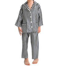 Classic Button-Down Striped Kids Pajama Set