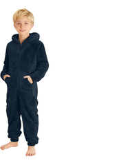 Fuzzy Onesie Fleece Jumpsuit Kids Winter Warm Fluffy