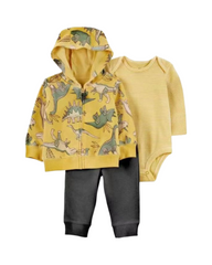 3-Piece Cotton Hoodie, Bodysuit, and Pants Baby Outfit Set