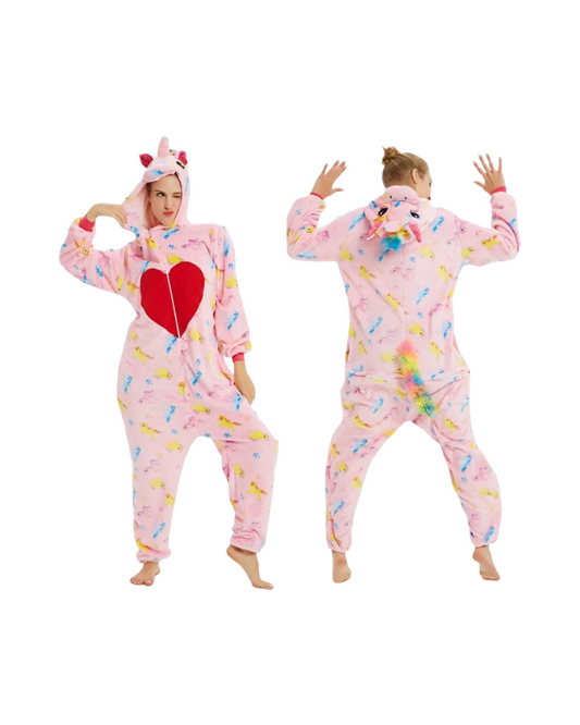 Unicorn Plush Onesie – Cozy Fleece Pajamas for Kids & Adults
