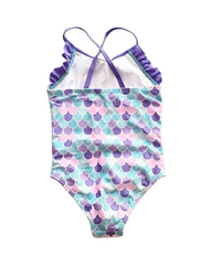 Undersea Fantasy Girls Printed Bathing Suit - Kids One-Piece Swimwear Costume