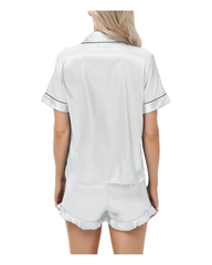 Silky Shirt and Shorts Pyjama Set