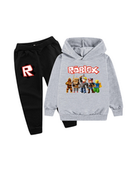 Kids Roblox Graphic Print Hoodie & Sweatpants Set