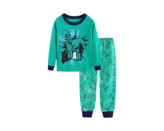 Dinosaur Print Boys Pajama Set - 2-Piece Long Sleeve Sleepwear