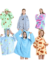 Oversized Kids Fluffy Hoodie Blanket – Warm & Snuggly Oodie