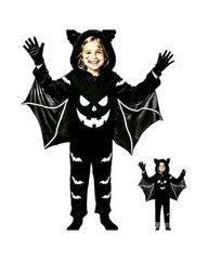 Bat Costume Set - Halloween Pumpkin Costume Jumpsuit with Wings for Kids