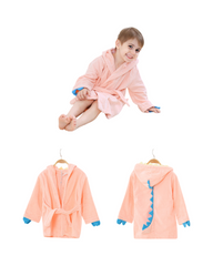 Absorbent Cotton Hooded Bathrobe for Kids with Dinosaur Tail Design