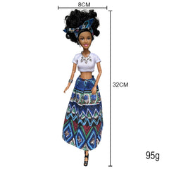 Fashion Doll with Traditional African Print Dress