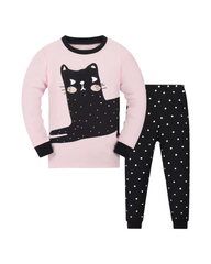 Long Sleeve Pajama Set - Cute Animal and Unicorn Print Girls Sleepwear