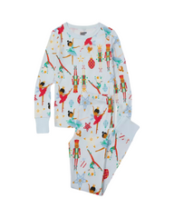 100% Cotton Long-Sleeve Kids Pyjama Set with Festive Holiday Print