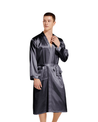 Cozy Soft Breathable Men Bathrobe Premium Lightweight Sleepwear Robe