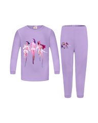 Kpop Demon Hunter Graphic Girls Pajama Set Long Sleeve Kids Sleepwear