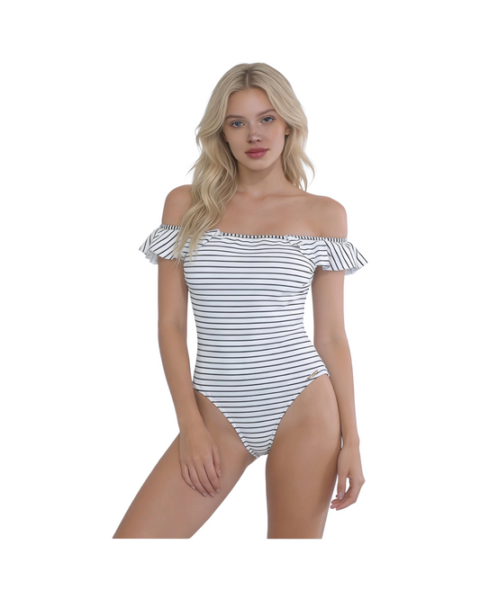 Summer Classic Black & White Striped Swimwear