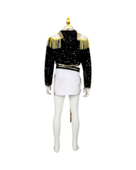 K-Pop Idol Stage Outfit – Black & Gold Performance  Costume