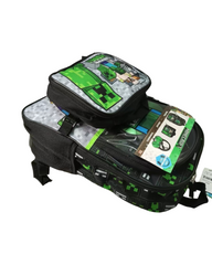 Minecraft Graphic School Bag with Lunchbox and Headphones