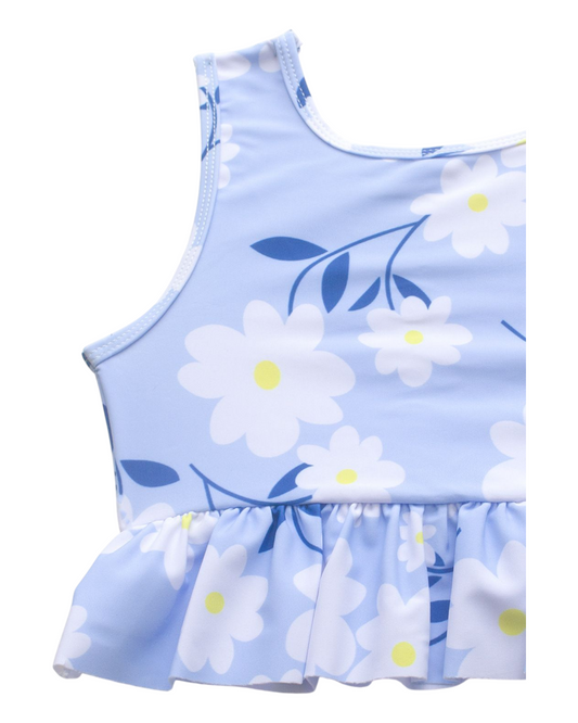 Blue High-Rise Flower Patterned Bikini