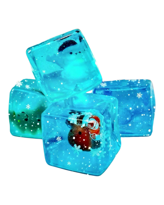 Blue Frost Santa Holiday Stressball
